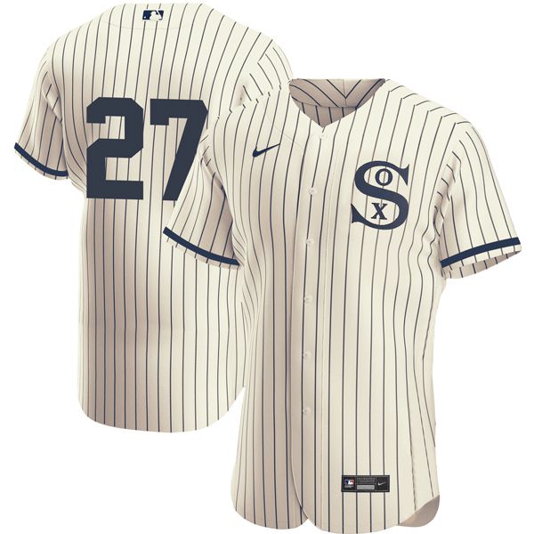 Men Chicago White Sox 27 No Name Cream stripe Dream version Elite Nike 2021 MLB Jersey